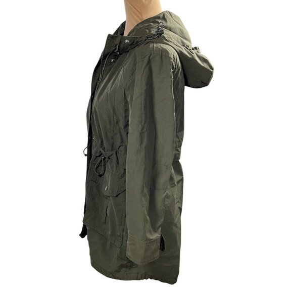 J Crews Women's Military Jacket Green Anorak Lightweight Hooded XXSP Petite - Picture 2 of 6